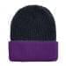USA Made Knit Cuff Hat Black Purple,  99C244-BLK-PRP