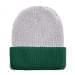 USA Made Knit Cuff Hat White Forest Green,  99C244-WHT-HGR