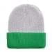 USA Made Knit Cuff Hat White Kelly Green,  99C244-WHT-KGR