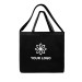 Screen Printed USA Made Black Deluxe Dyed Canvas Shoulder Strap Tote