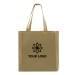 Screen Printed USA Made Natural Deluxe Long Handle Zip Top Natural Gusset
