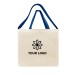 Screen Printed USA Made Natural/Royal Deluxe Natural Canvas Shoulder Strap Tote