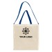 Screen Printed USA Made Natural/Royal Natural Canvas T Bottom Shoulder Carry Tote Screen Printed USA Made Natural/Royal Natural Canvas T Bottom Shoulder Carry Tote