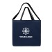 Screen Printed USA Made Navy/Black Deluxe Dyed Canvas Shoulder Strap Tote