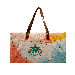 USA Made Leather Handle Zipper Pocket Full Bleed Canvas Tote