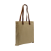 USA Made Natural Leather Handle Zip Top Natural Canvas Gusset