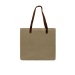 USA Made Natural Leather Handle Zipper Pocket Natural Canvas Tote
