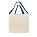 USA Made Natural/Royal Deluxe Natural Canvas Shoulder Strap Tote