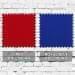 Red-Royal Blue Bull Denim Swatches
