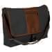 USA Made Nylon Poly Dad Shoulder Bags, Black-Brown, OHEDA19AOD