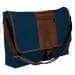 USA Made Nylon Poly Dad Shoulder Bags, Navy-Brown, OHEDA19AWD
