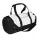 USA Made Nylon Poly Athletic Barrel Bags, White-Black, PMLXZ2AA3C