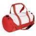 USA Made Nylon Poly Athletic Barrel Bags, White-Red, PMLXZ2AA3L
