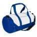 USA Made Nylon Poly Athletic Barrel Bags, White-Royal Blue, PMLXZ2AA3M
