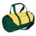 USA Made Nylon Poly Athletic Barrel Bags, Gold-Hunter Green, PMLXZ2AA4V