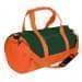 USA Made Nylon Poly Athletic Barrel Bags, Hunter Green-Orange, PMLXZ2AASJ