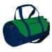 USA Made Nylon Poly Athletic Barrel Bags, Kelly Green-Navy, PMLXZ2AATI