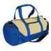 USA Made Heavy Canvas Athletic Barrel Bags, Natural-Royal Blue, PMLXZ2AAV3