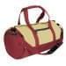 USA Made Heavy Canvas Athletic Barrel Bags, Natural-Burgundy, PMLXZ2AAVE