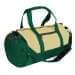 USA Made Heavy Canvas Athletic Barrel Bags, Natural-Hunter Green, PMLXZ2AAVV