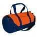 USA Made Nylon Poly Athletic Barrel Bags, Orange-Navy, PMLXZ2AAXI