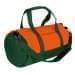 USA Made Nylon Poly Athletic Barrel Bags, Orange-Hunter Green, PMLXZ2AAXV