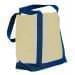 USA Made Canvas Fashion Tote Bags, Natural-Royal Blue, XAACL1UAKM