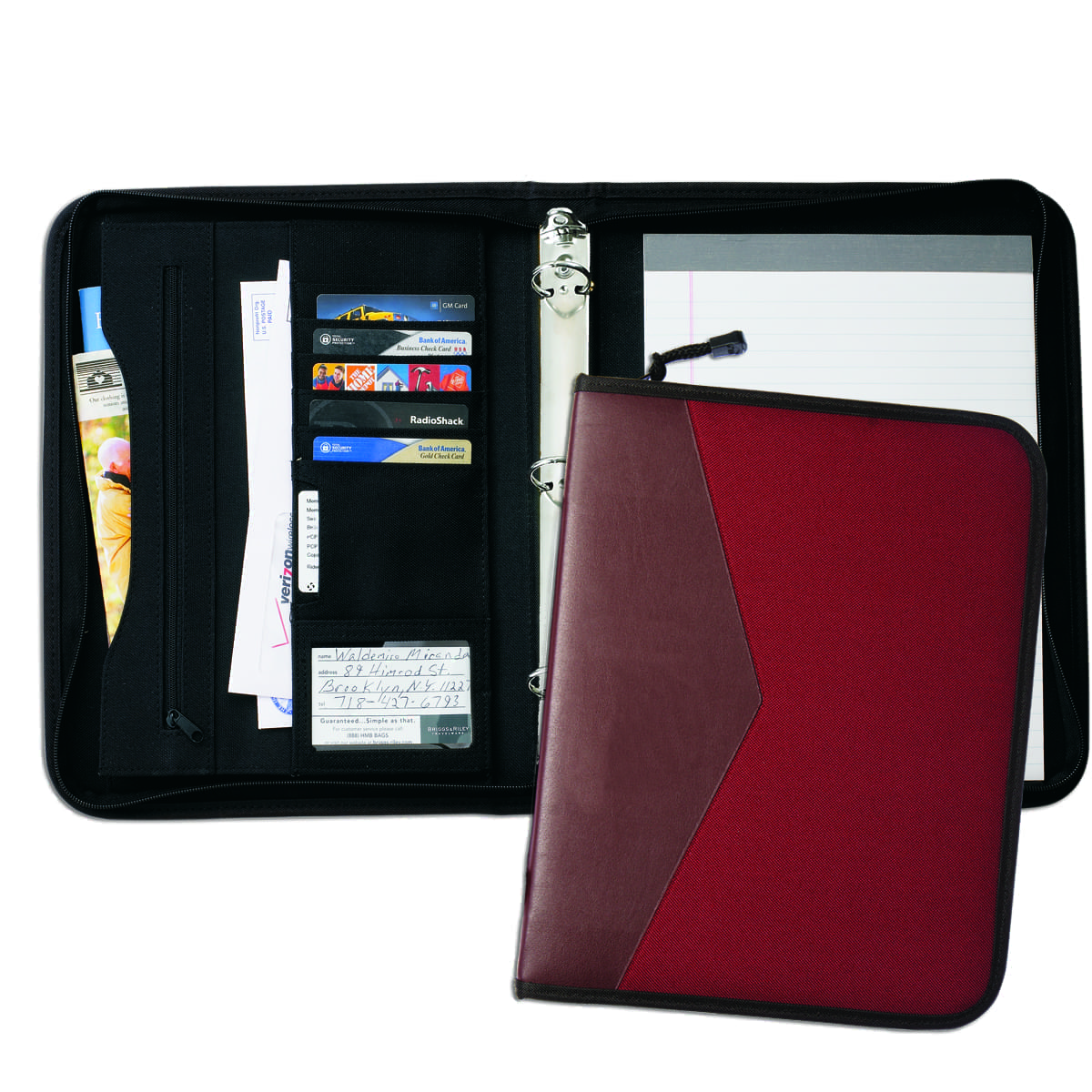 Faux Leather Bulk Dual Tone 1" Zipper Ring Binders USA Made Unionwear