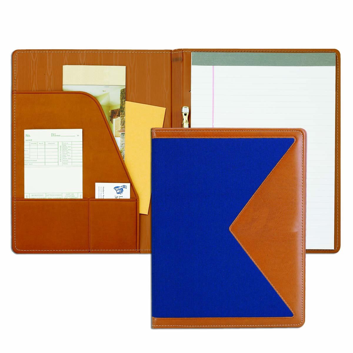 Faux Leather Bulk Turned Edge Pad Portfolio Folders USA Made Unionwear