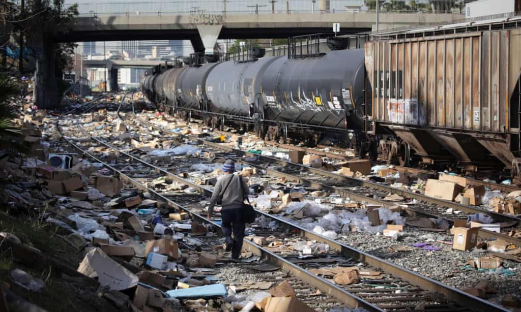 Trackside Clutter Train Thousands of boxes littering train tracks are worsening supply chain ...